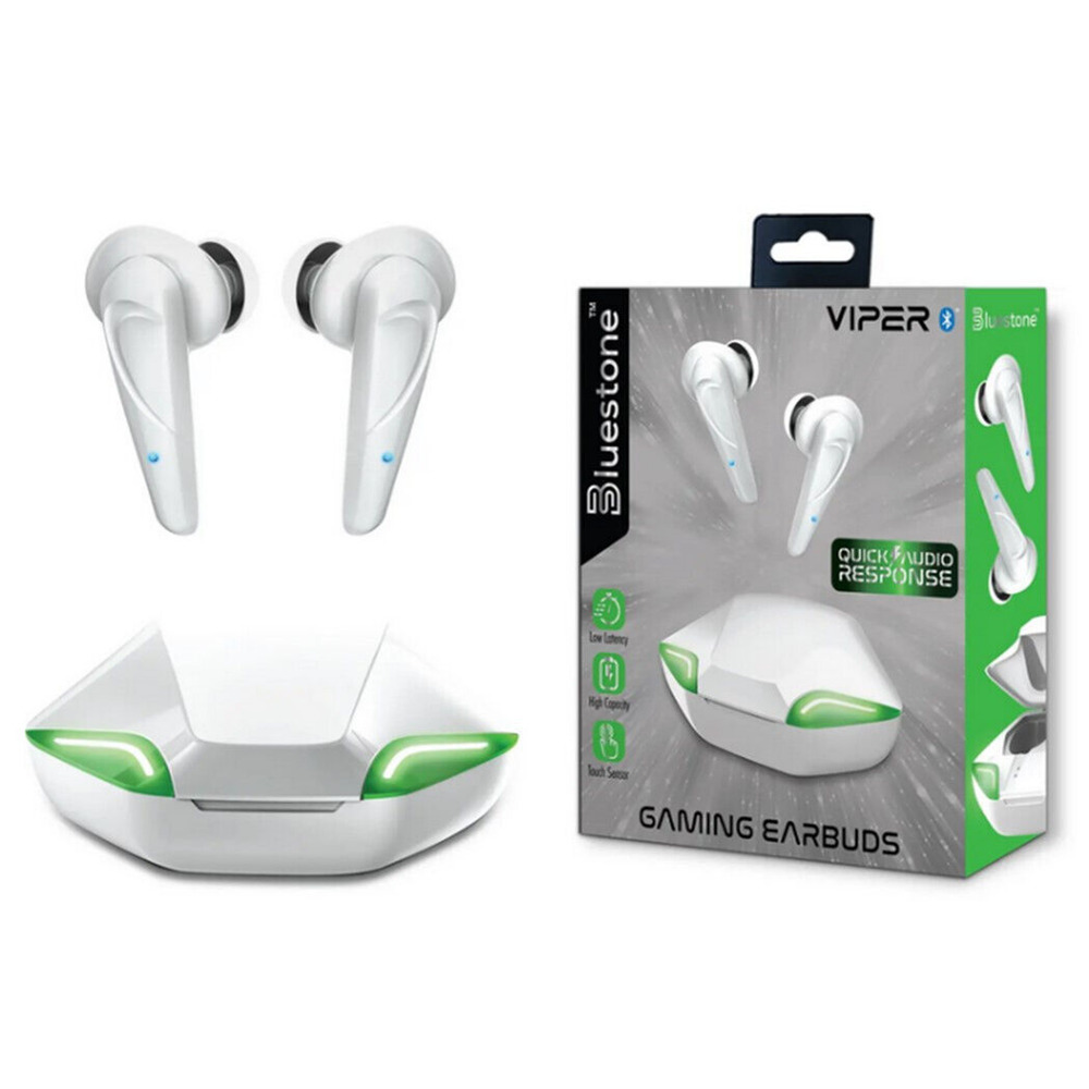 BLUESTONE   Viper Led True Wireless Gaming Earbuds In White - Open Box